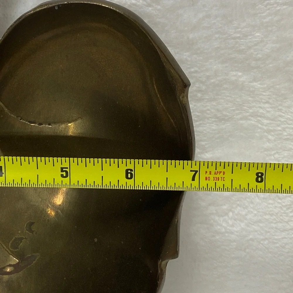 Vintage Large‎ Brass Leaf Trinket Dish Vanity Tray Decorative Collectible